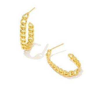 Kendra Scott Grier Link Hoop Earrings Gold Plate Brass